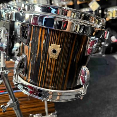 ~RARE!~ Ludwig Classic Maple 6-Piece 8/10/12/14/16/22 Drum Kit Set in Exotic Macassar Ebony Lacquer with SKB Soft Cases (Rm 4) image 5