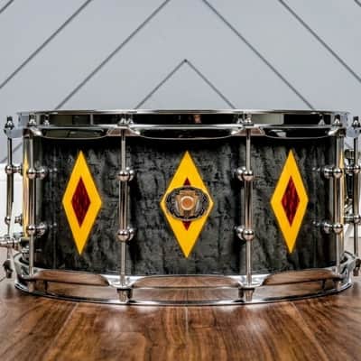 Ludwig  USA 110th Anniversary Legacy Mahogany 2019 - Charcoal Birdseye Maple Diamond Flash Inlay image 4