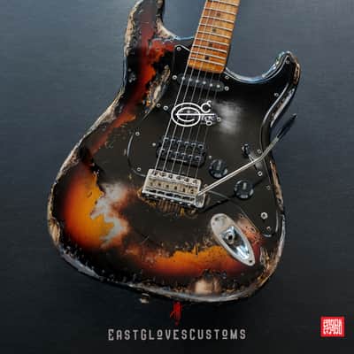 Fender Stratocaster HSS Deluxe Series Sunburst Heavy Aged Relic by East Gloves Customs image 5