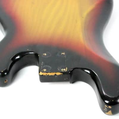 1977 Vintage Fender Precision Bass Lefty Sunburst Ash BODY Left-Handed 1970s USA PBass w/Original Bridge image 15