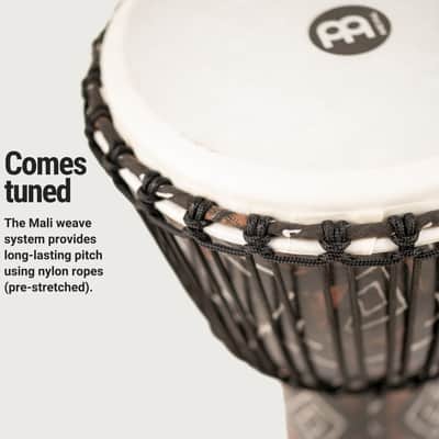 Meinl Percussion Djembe with Synthetic Shell - 10" Medium Size Rope Tuned Synthetic Head (PADJ6-M-F) image 5