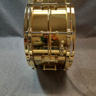 Ludwig Limited Edition Supraphonic "Brass Beauty" 6.5x14" Snare Drum with Brass Tube Lugs and P86 Millennium Strainer image 10