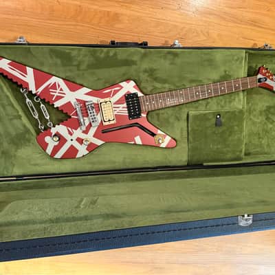 EVH Striped Series Shark with Wolfgang Humbuckers 2019 - 2024 - Burgundy/Silver Stripes image 1