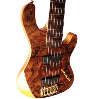 Cort Rithimic V NAT Walnut Burl Top 5-String Bass Natural