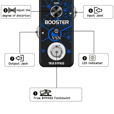 VSN Booster Guitar Effect Pedal Pure Clean Mini Boost Pedals True Bypass image 3