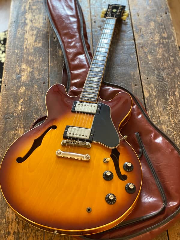 Greco Vintage Japanese SA-550R Semi-Acoustic 1980 Sunburst with fitted Leatherette Case image 1