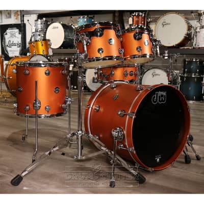 DW Performance 5pc Drum Set 20/10/12/14/14 Hard Satin American Rust image 1