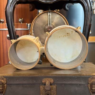 VINTAGE 1960's Rogers Bongos in White Marine Pearl - 6" & 8" image 6