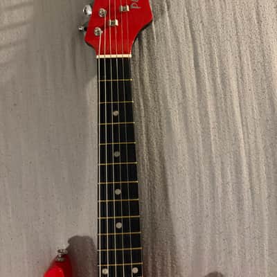 Play On PeeWee Mini/Travel Short Scale Electric Guitar Red image 3
