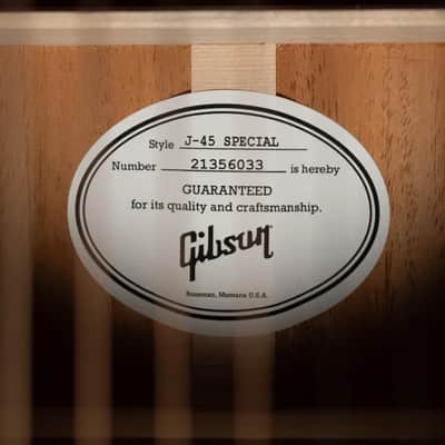 Gibson J-45 Special Dreadnought Acoustic/Electric Guitar - Satin Wine Red with Gig Bag image 16