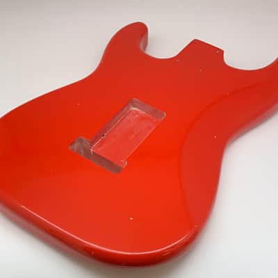 BloomDoom Nitro Lacquer Aged Relic Fiesta Red S-Style Vintage Custom Guitar Body image 9