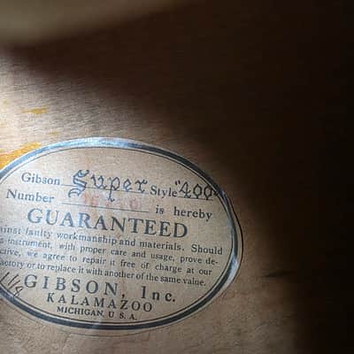 GIBSON SUPER 400 1938 Pre-War ARTIST OWNED Archtop Jazz Kalamazoo Custom Shop Guitar from Tony Arnold image 10
