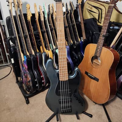 Squier Contemporary Active Jazz Bass V HH 2022 - Present - Gunmetal Metallic image 1