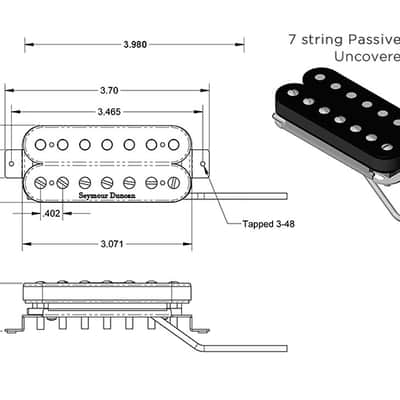 Seymour Duncan Pegasus (bridge) / Sentient (neck) 7 string humbucker pickup set - black image 4