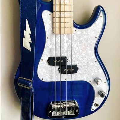 Couch Custom Blue Sparkle Lightning Bolt Guitar Strap image 3