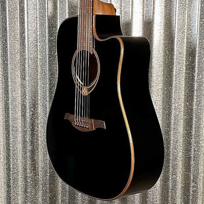 LAG Guitars T118DCE-BLK Black Dreadnought Acoustic Electric Guitar #1779 image 6