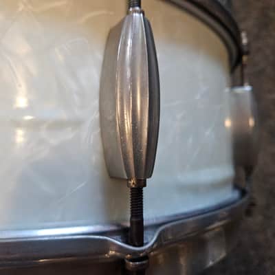 Slingerland Super Krupa Radio King 50's era White Marine Pearl image 10
