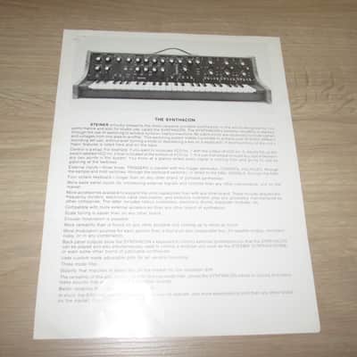 Steiner Parker Synthacon- Original Vintage Synthesizer Literature Package - Synthesizer Brochure/Catalog image 2