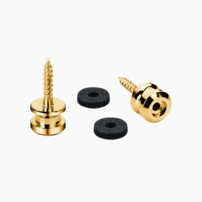 Genuine Schaller Buttons (2) For Strap Locks - GOLD