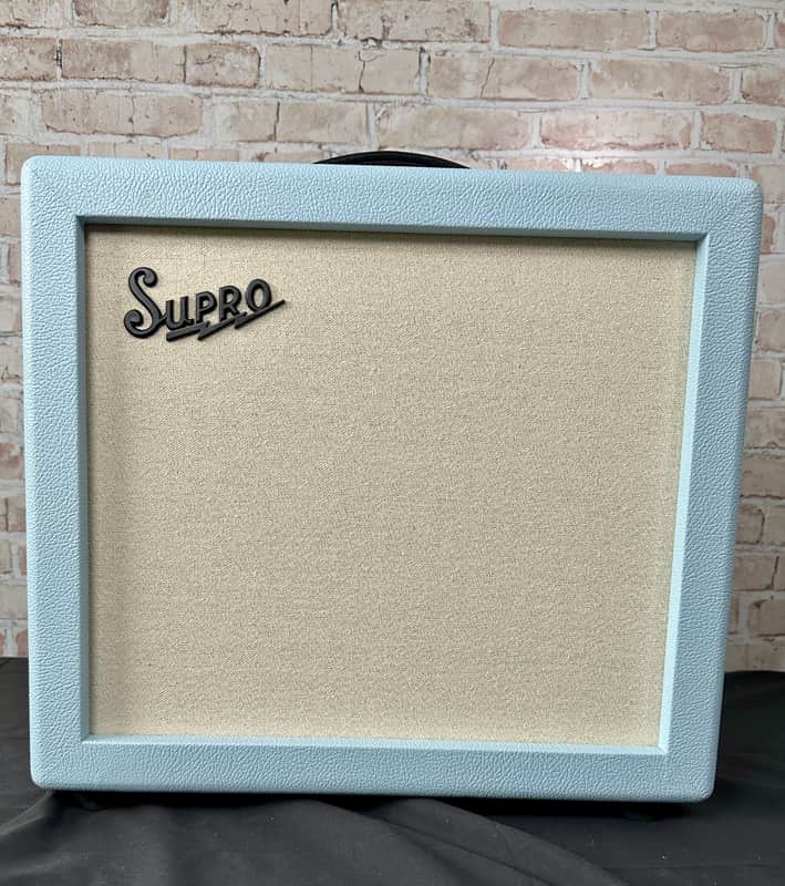 Supro Amulet 1614 RT 1 x 12-inch 15-watt Tube Combo Amp - Trinidad Blue and Cream image 1
