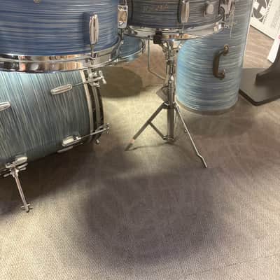 Rogers Cleveland Era Holiday 4-Piece Drum Set w/Matching Canister Throne -  Sky Blue Ripple Pearl (Early 1960's) image 4