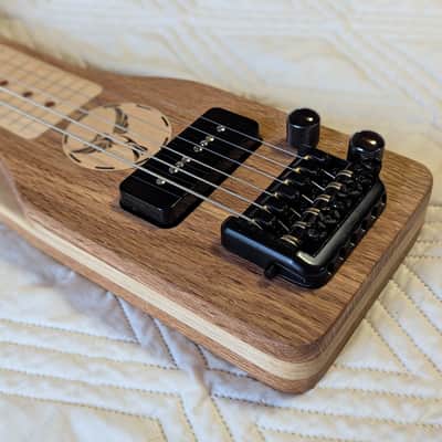 Mini Travel Headless Lap Steel Guitar – Red Oak & Maple, P90 Pickup, Gig Bag image 2