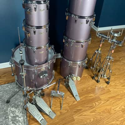 Tama Granstar Concert Tom 9-piece drum set in Heather Metallic finish image 10