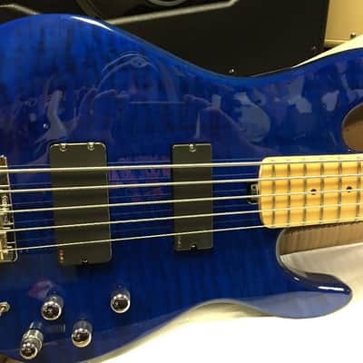 ESP/LTD Surveyor 415 Bass Guitar Quilt Blue Electric Bass image 1