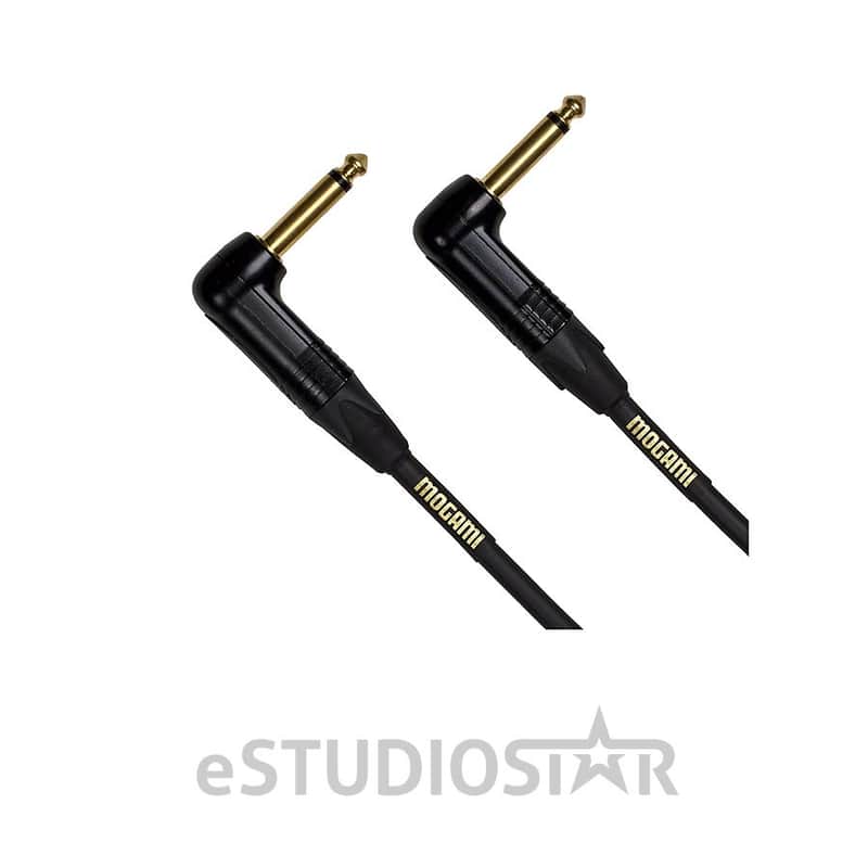 Mogami Gold Instrument 02RR 1/4" TS Right-Angle to Right-Angle Patch Cable - 2' image 1