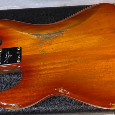 NEW! Fender Artisan Flame Maple Top Precision Bass Relic - Custom Shop - Aged Cherry Sunburst - Absolutely Beautiful - Flamed Roasted Maple Neck - Authorized Dealer - 9.3lbs - G06781 image 12