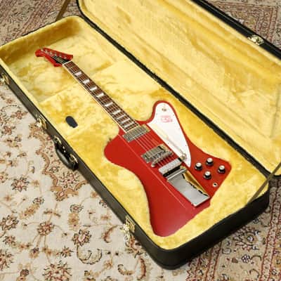 Epiphone Inspired by Gibson Custom 1963 Firebird V Vibrola Electric Guitar, Ember Red with Case image 10