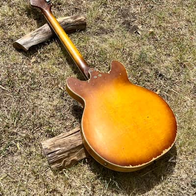 Vintage Harmony H-27 Mid 60’s Bass Guitar - Sunburst Flame Top image 20