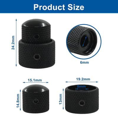 2 Pcs Guitar Black Dual Concentric Control Knobs Stacked Knobs With Allen Keys Screws For Electric Guitar Bass image 2