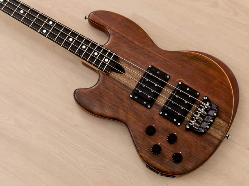 1982 Electric Wood Limited Wal Mk1 Pro Left-Handed Vintage Bass w/ Case, Paperwork image 1