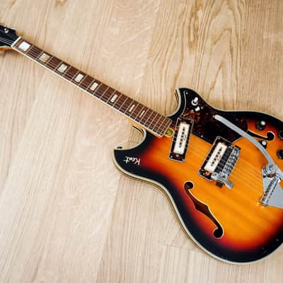 1960s Kent Model 820 Vintage Electric Guitar Japan Kawai Flame Maple 100% Stock image 13