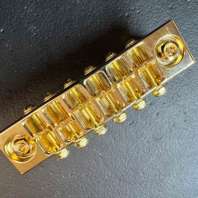 Carlino Rock Bottom Bridge /sustain block, tailpiece system 2025 - Real 14k Gold plating image 7