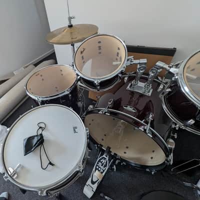 Pearl RS525SC/C91 Roadshow 10 / 12 / 16 / 22 / 14x5.5" 5pc Drum Set with Hardware, Cymbals 2014 - 2020 - Red Wine image 4