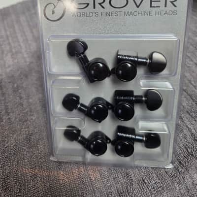 Grover 505BC6 Mini Rotomatic Roto-Grip Locking Tuning Heads (6-In-Line) Black image 1