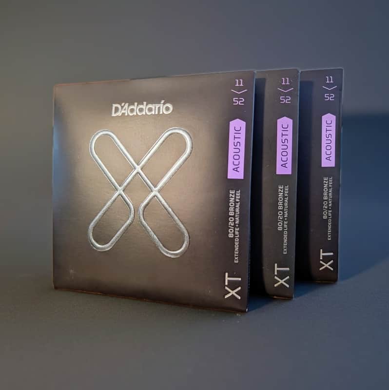 3-PACK! D'Addario XTABR1152 XT 80/20 Bronze Custom Light Acoustic Guitar Strings 11-52 image 1