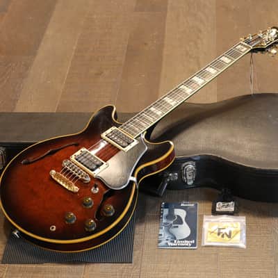 1983 Ibanez AM205-AV Semi-Hollow Electric Guitar Antique Violin + OHSC image 1