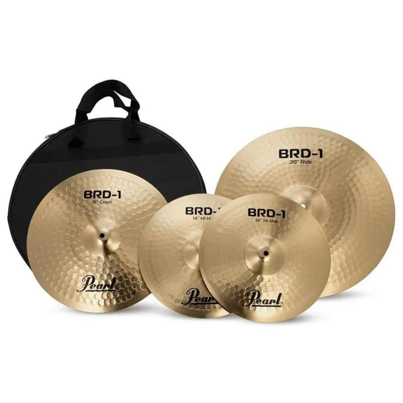 Pearl Brilliant Hammered Brass 3pc Cymbal Set 14/16/20 image 1