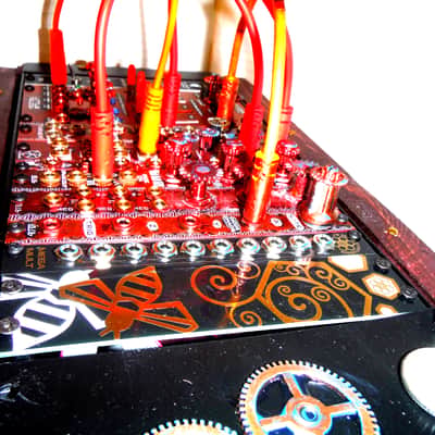 Synth Portal Steampunk Modular Powered Synthesizer-no modules 2025 - Wood/black & bronze image 10