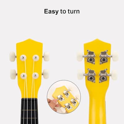 Soprano Ukulele 21"/53cm for kids, beginners and students (Yellow) image 3