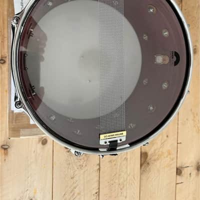 British Drum Company Super 7, 13" x 7" Snare Drum 2020 - Handcrafted from sumptuous Purpleheart veneers with an outer finished in high-gloss lacquered Fiddleback Sycamore image 9