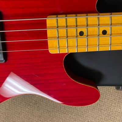 G&L ASAT 4 String Bass mid-90s - Clear Red with Top Binding image 12