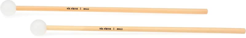 Vic Firth M422 Articulate Series Keyboard Mallets - Round Poly Core  Rattan (3-pack) Bundle image 1
