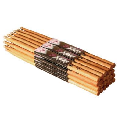 On-Stage HW7A Hickory Wood-Tip 7A Drum Sticks (12 Pair)