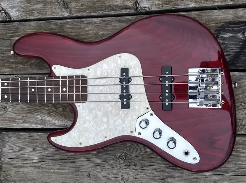 1998 Schecter Lefty USA Custom Shop Traditional J trans red left handed image 1