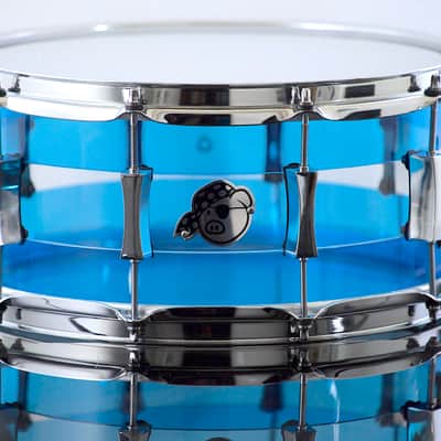 Pork Pie Percussion 4-Piece Custom Drum Set in Clear/Blue Acrylic image 4