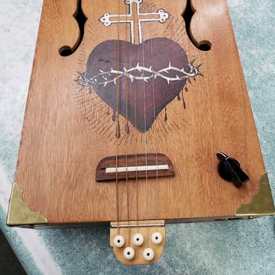 Daddy Mojo Sacred Heart 5-string Cigar Box Guitar image 2
